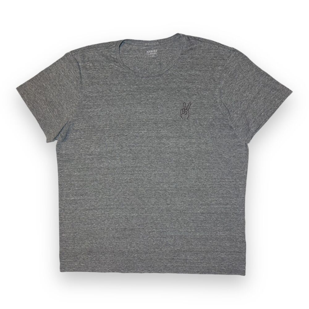 Marine Layer Mens XL Peace Sign Crew T-shirt | Made in California | Heather Gray - Picture 8 of 8
